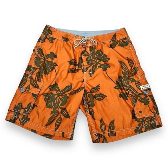 Crew Swim J Crew Mens Hawaiian Board Shorts Orange Size 36
